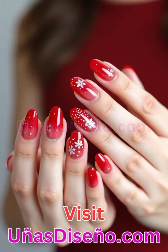 11. Uñas Escarlata con Incrustaciones Florales Diseños de Uñas Navideñas (1).jpeg