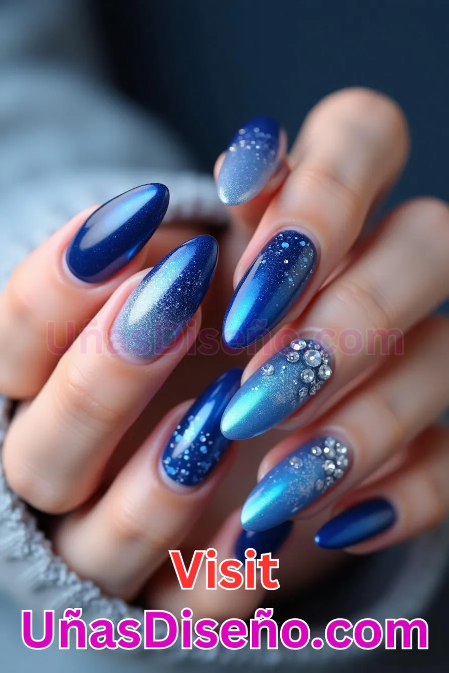 12. Almendra azul chispeante - 20 Uñas de Almendra Elegance Diseños exclusivos para un look sofisticado (2).jpeg