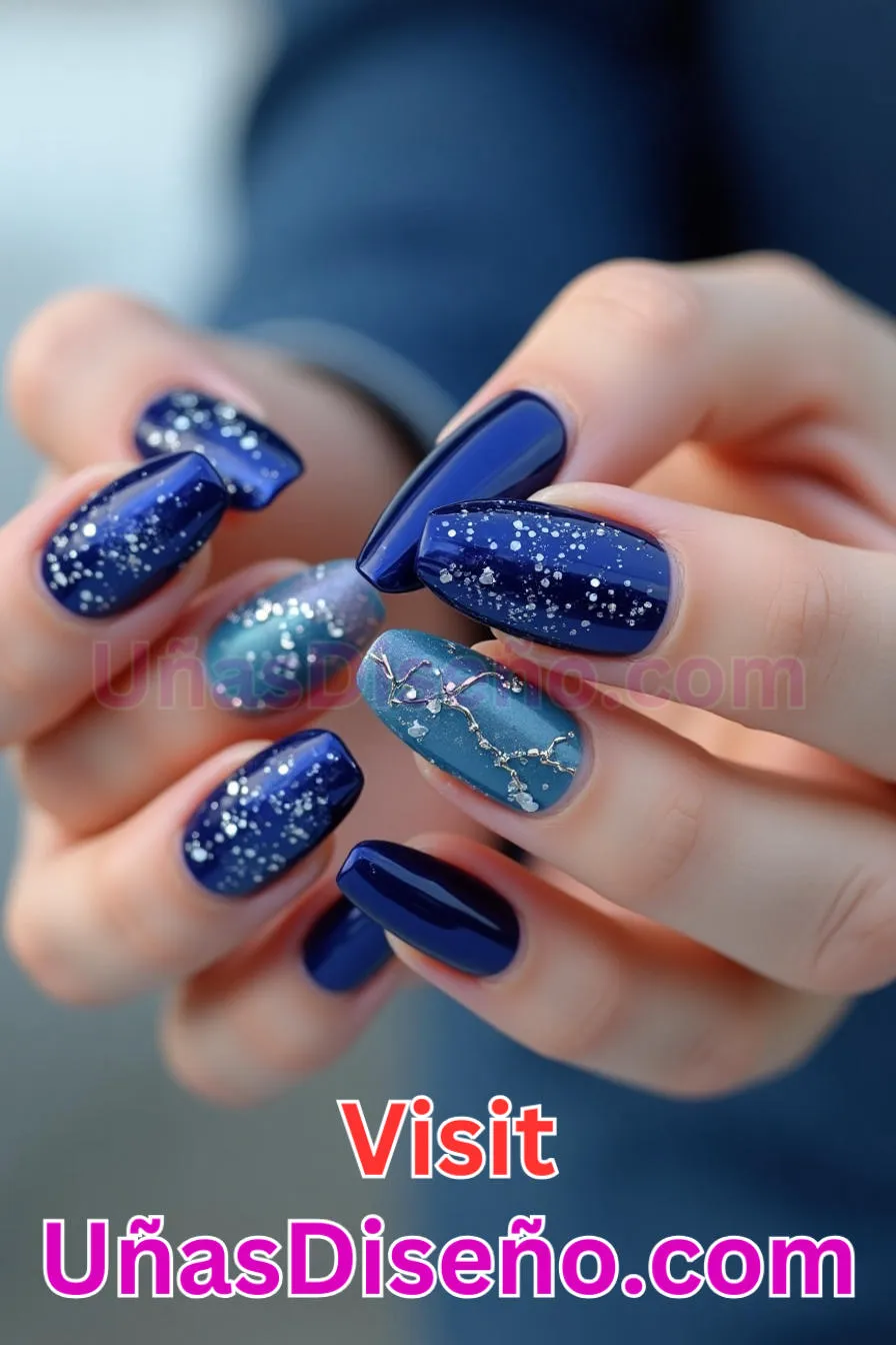 12. Almendra azul chispeante - 20 Uñas de Almendra Elegance Diseños exclusivos para un look sofisticado (7).jpeg