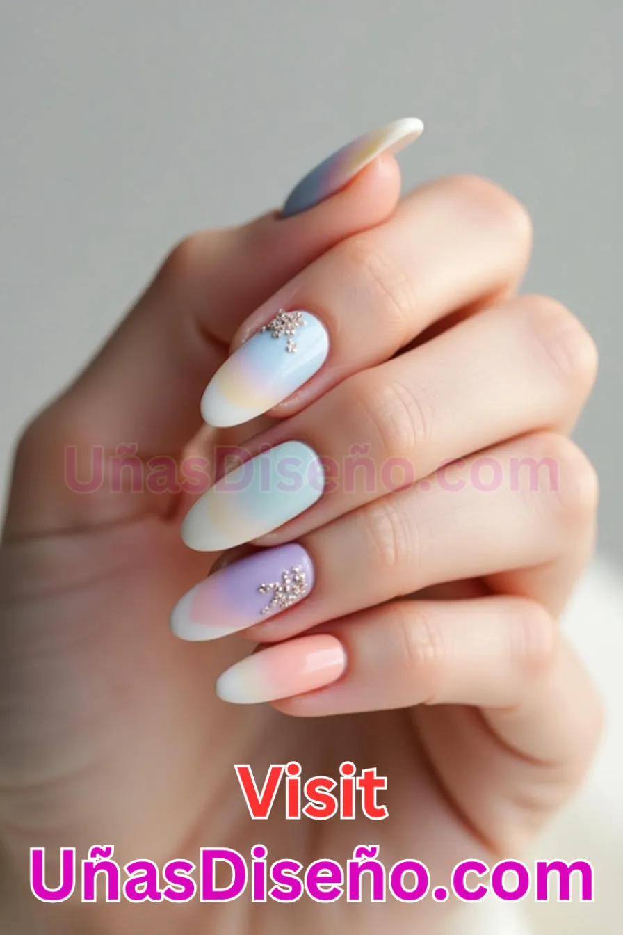 12. Almendra francesa pastel - Reinventa tu Manicura 25 Diseños de Uñas Almendra Impresionantes para (6).jpeg