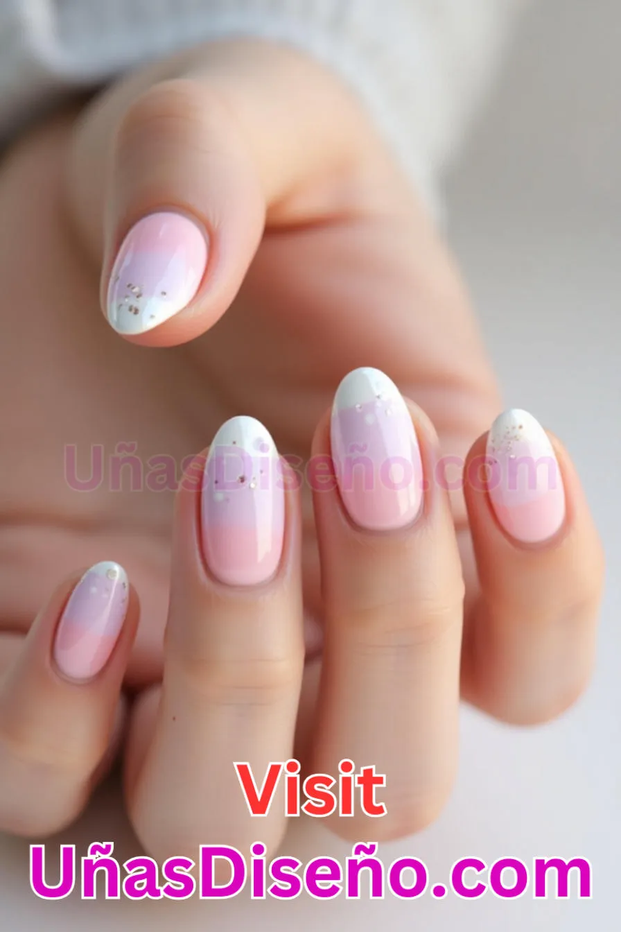 12. Almendra francesa pastel - Reinventa tu Manicura 25 Diseños de Uñas Almendra Impresionantes para (7).jpeg