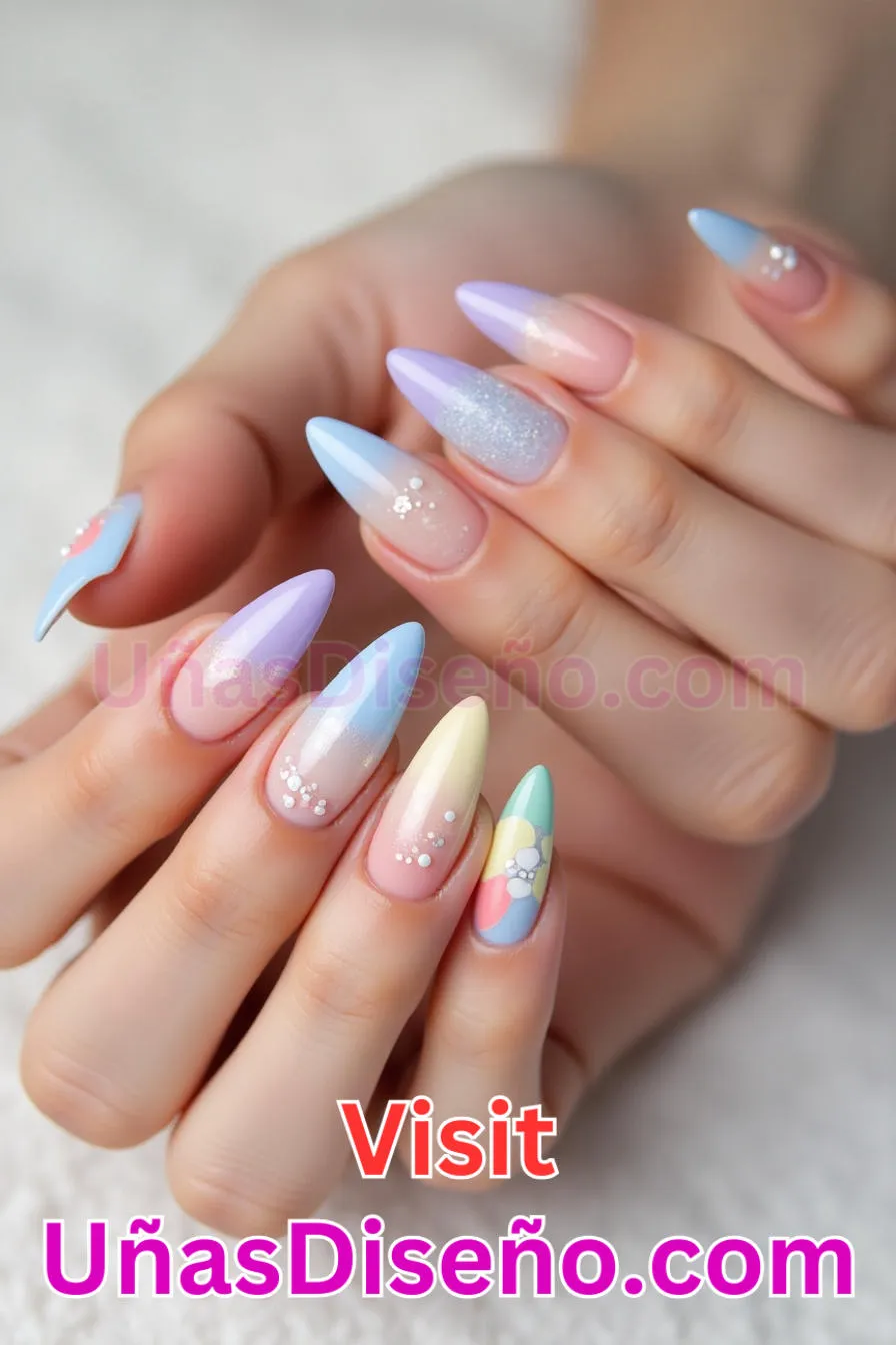 12. Almendra francesa pastel - Reinventa tu Manicura 25 Diseños de Uñas Almendra Impresionantes para (8).jpeg