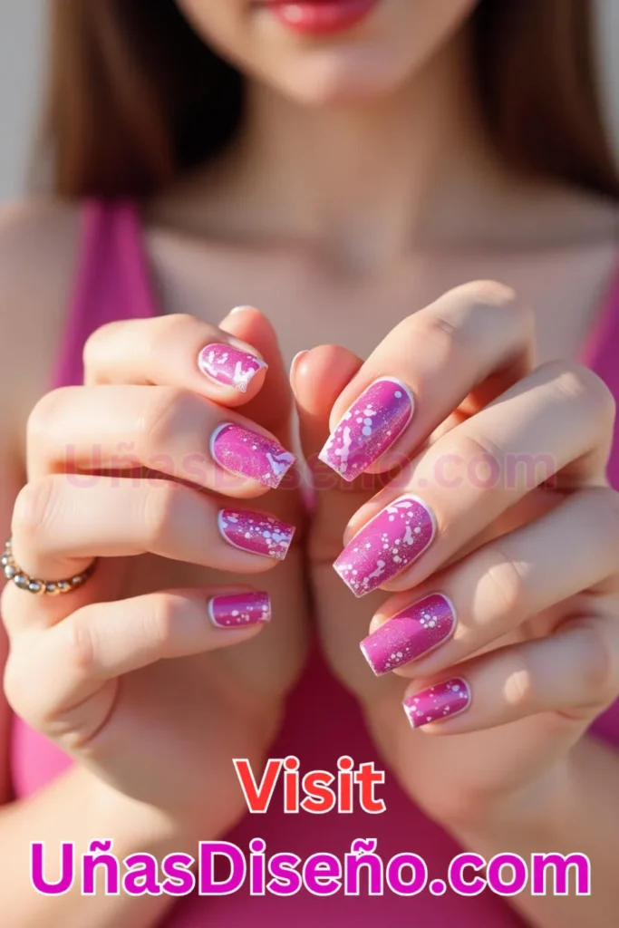 12. Diseño de uñas de verano con destellos fucsia y acabado metálico (1).jpeg