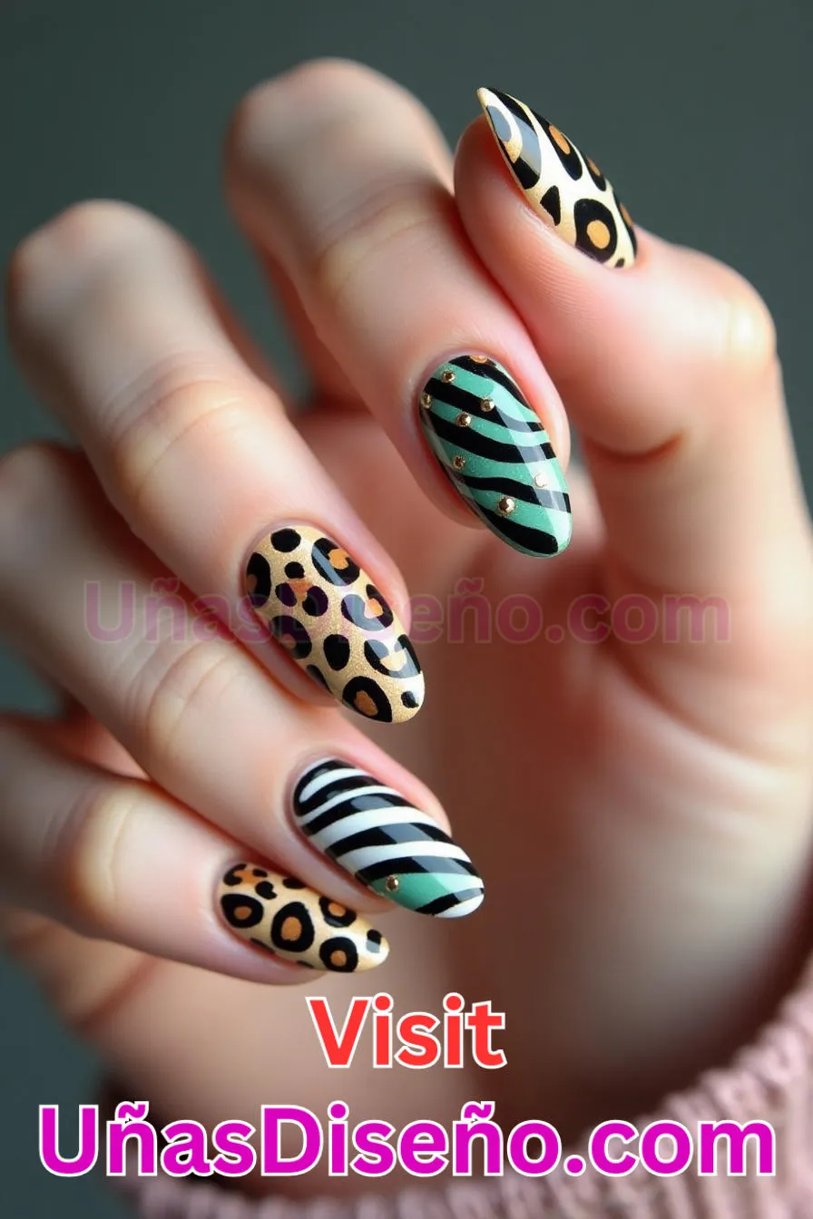 12. Estampado animal chic - Cómo Elegir el Diseño Perfecto para Uñas Almendra 21 Ideas Exclusivas para Brillar (5).jpeg