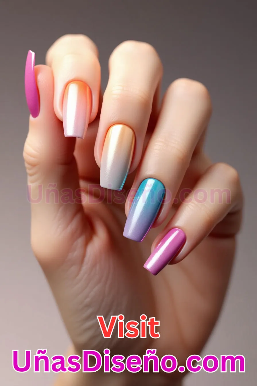 12. Gradiente de tres tonos - Los 20 mejores diseños de uñas con purpurina para lucir un look deslumbrante (1).jpeg