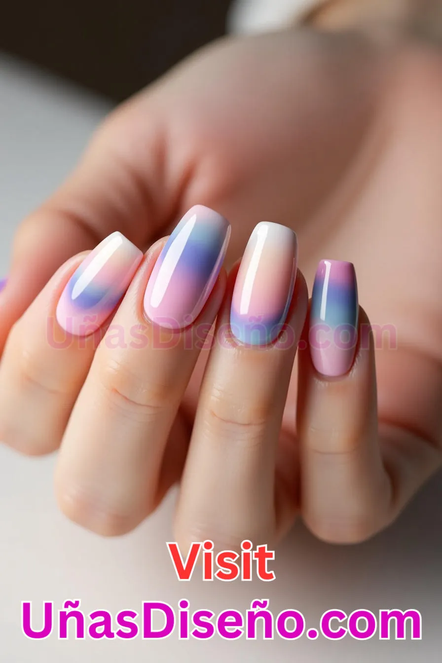 12. Gradiente de tres tonos - Los 20 mejores diseños de uñas con purpurina para lucir un look deslumbrante (2).jpeg