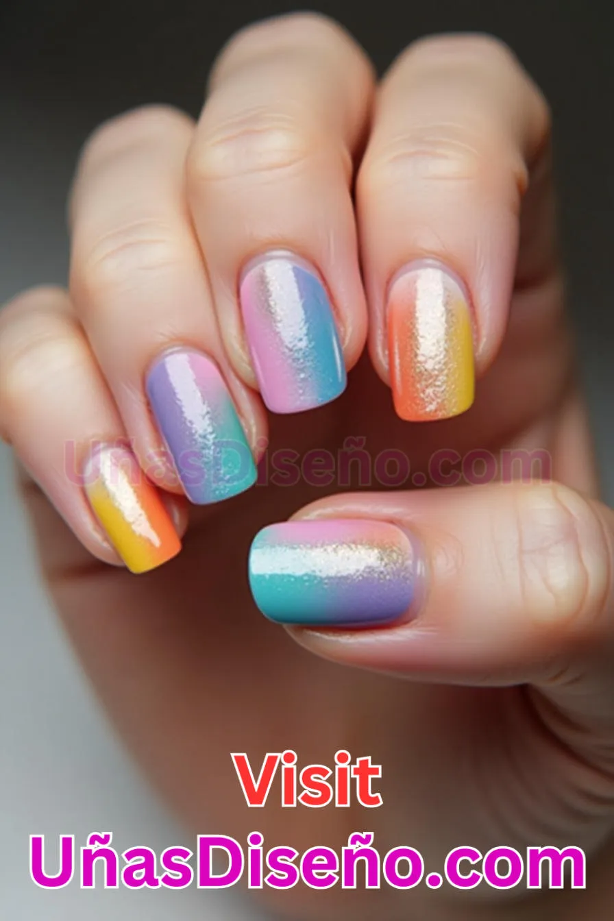 12. Gradiente de tres tonos - Los 20 mejores diseños de uñas con purpurina para lucir un look deslumbrante (5).jpeg