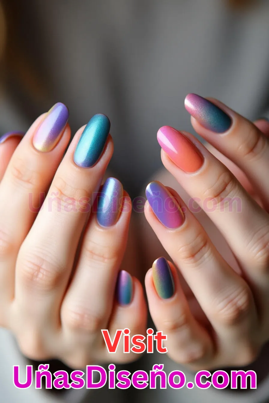 12. Gradiente de tres tonos - Los 20 mejores diseños de uñas con purpurina para lucir un look deslumbrante (9).jpeg