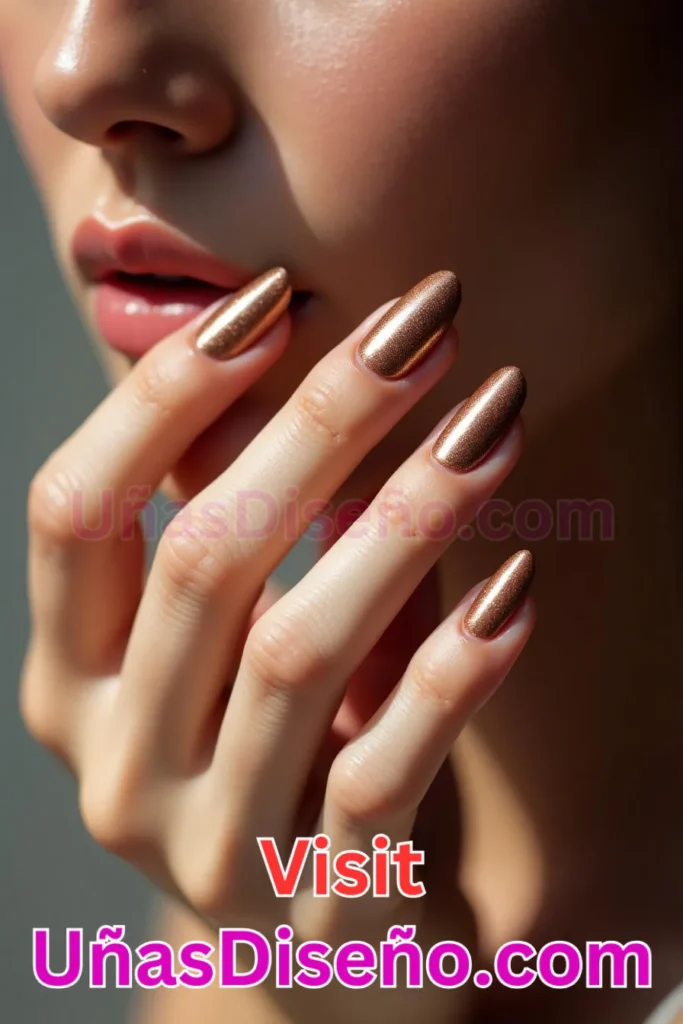 12. Uñas Chocolate con Brillo Sutil - 15 Diseños de Uñas de Chocolate Oscuro que Complementarán tu Look a la Perfección (3).jpeg