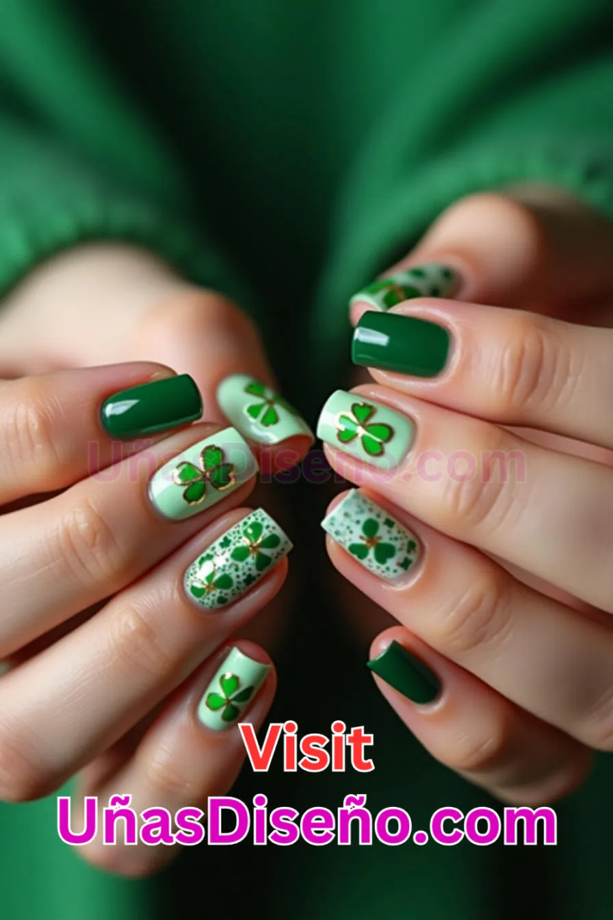 13 Uñas de trébol de cuatro hojas Los 25 Mejores Diseños de Uñas Para Principiantes 1.jpeg