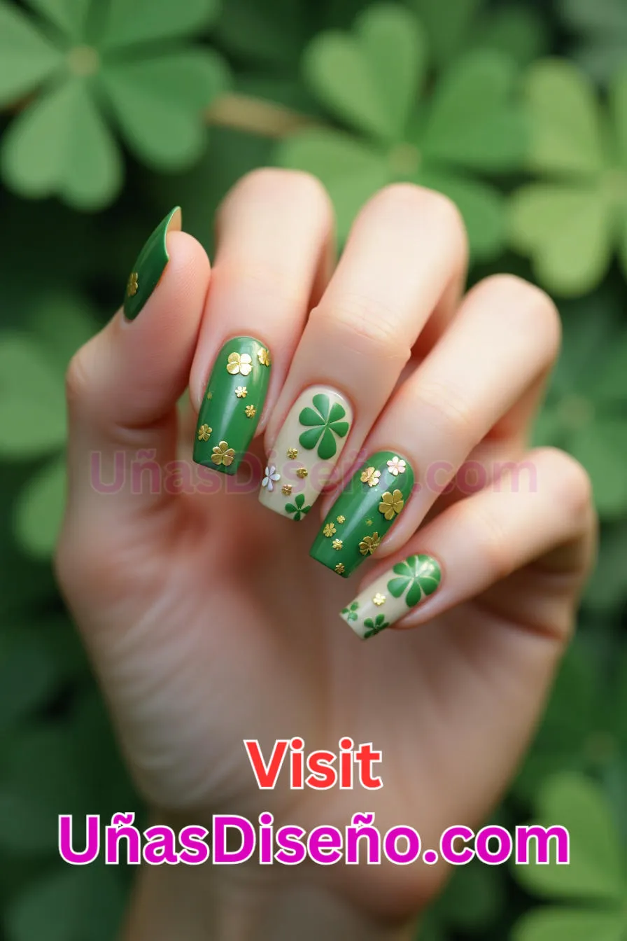 13 Uñas de trébol de cuatro hojas Los 25 Mejores Diseños de Uñas Para Principiantes 3.jpeg