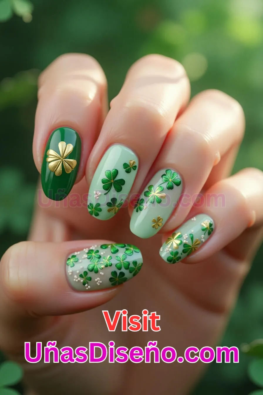 13 Uñas de trébol de cuatro hojas Los 25 Mejores Diseños de Uñas Para Principiantes 5.jpeg