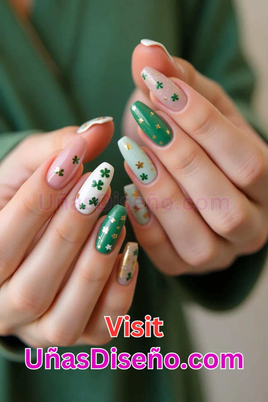 13 Uñas de trébol de cuatro hojas Los 25 Mejores Diseños de Uñas Para Principiantes 6.jpeg