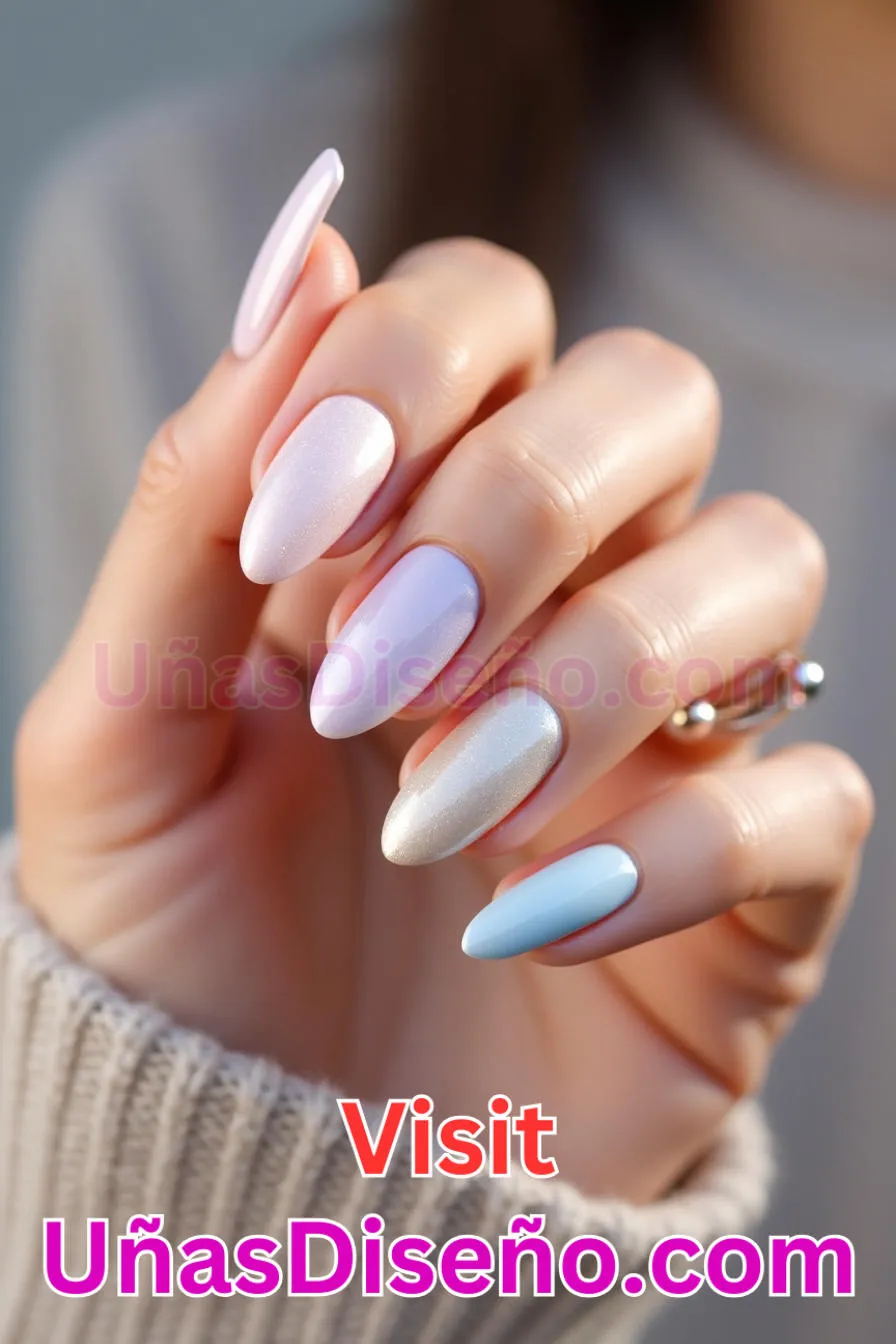 13. Acabado de azúcar glaseado - Cómo Elegir el Diseño Perfecto para Uñas Almendra 21 Ideas Exclusivas para Brillar (3).jpeg