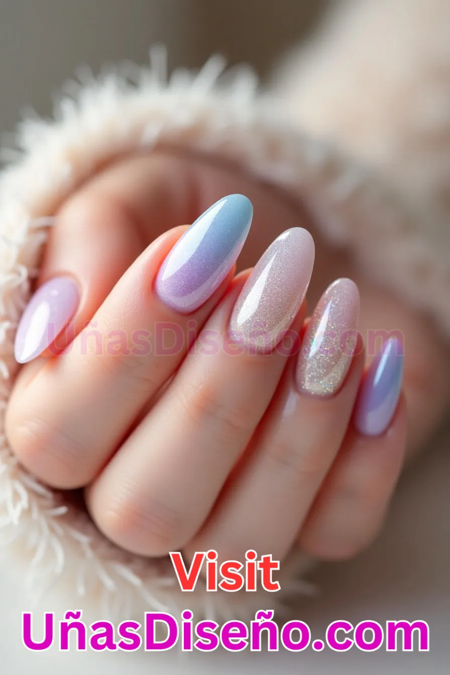 13. Acabado de azúcar glaseado - Cómo Elegir el Diseño Perfecto para Uñas Almendra 21 Ideas Exclusivas para Brillar (5).jpeg