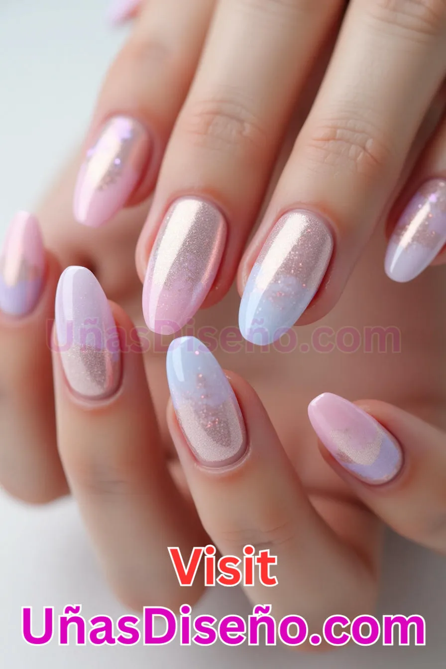 13. Acabado de azúcar glaseado - Cómo Elegir el Diseño Perfecto para Uñas Almendra 21 Ideas Exclusivas para Brillar (6).jpeg