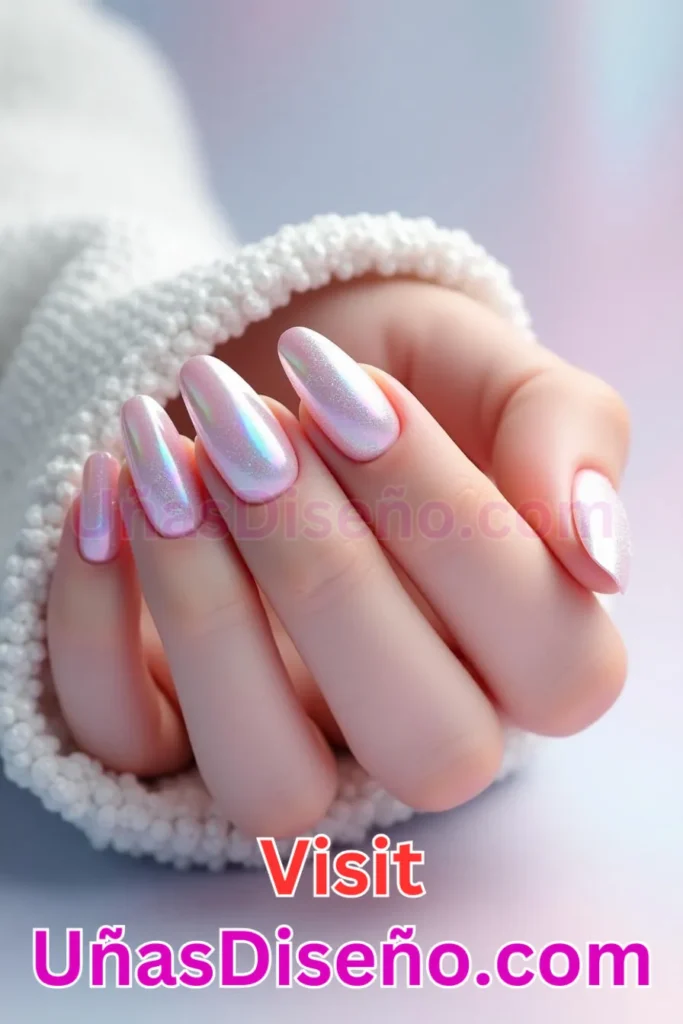 13. Brillo iridiscente de perlas - 25 fascinantes ideas de esmaltes de uñas de gel para un look de salón perfecto (1).jpeg