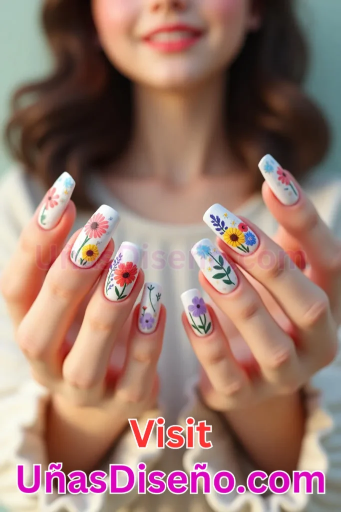 13. Diseños de uñas con estampado floral y mezcla de flores de jardín (1).jpeg