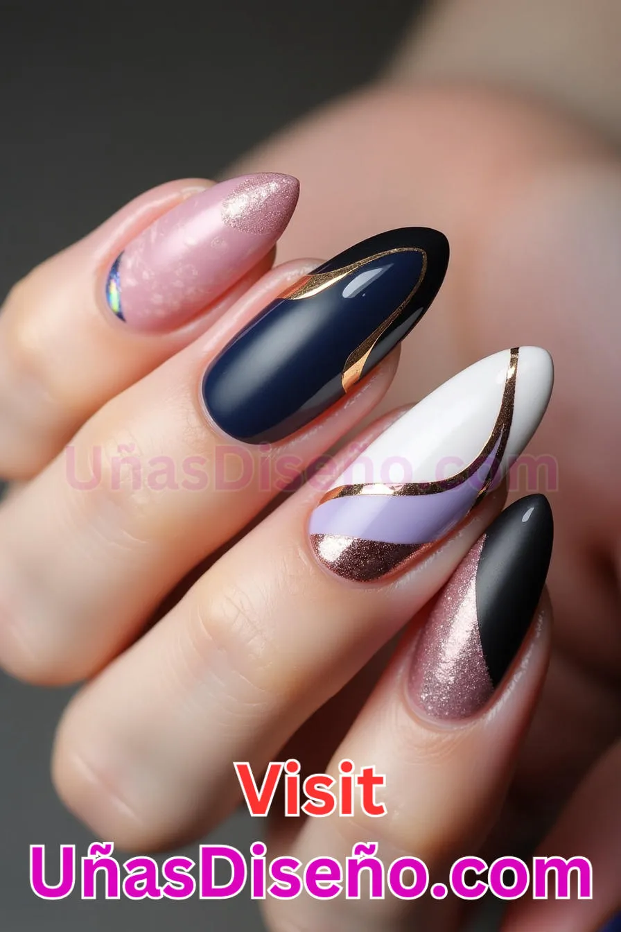 13. French Twist Reinventado - Tendencias 30 Estilos de Uñas Almendra que Marcan la Diferencia (4).jpeg