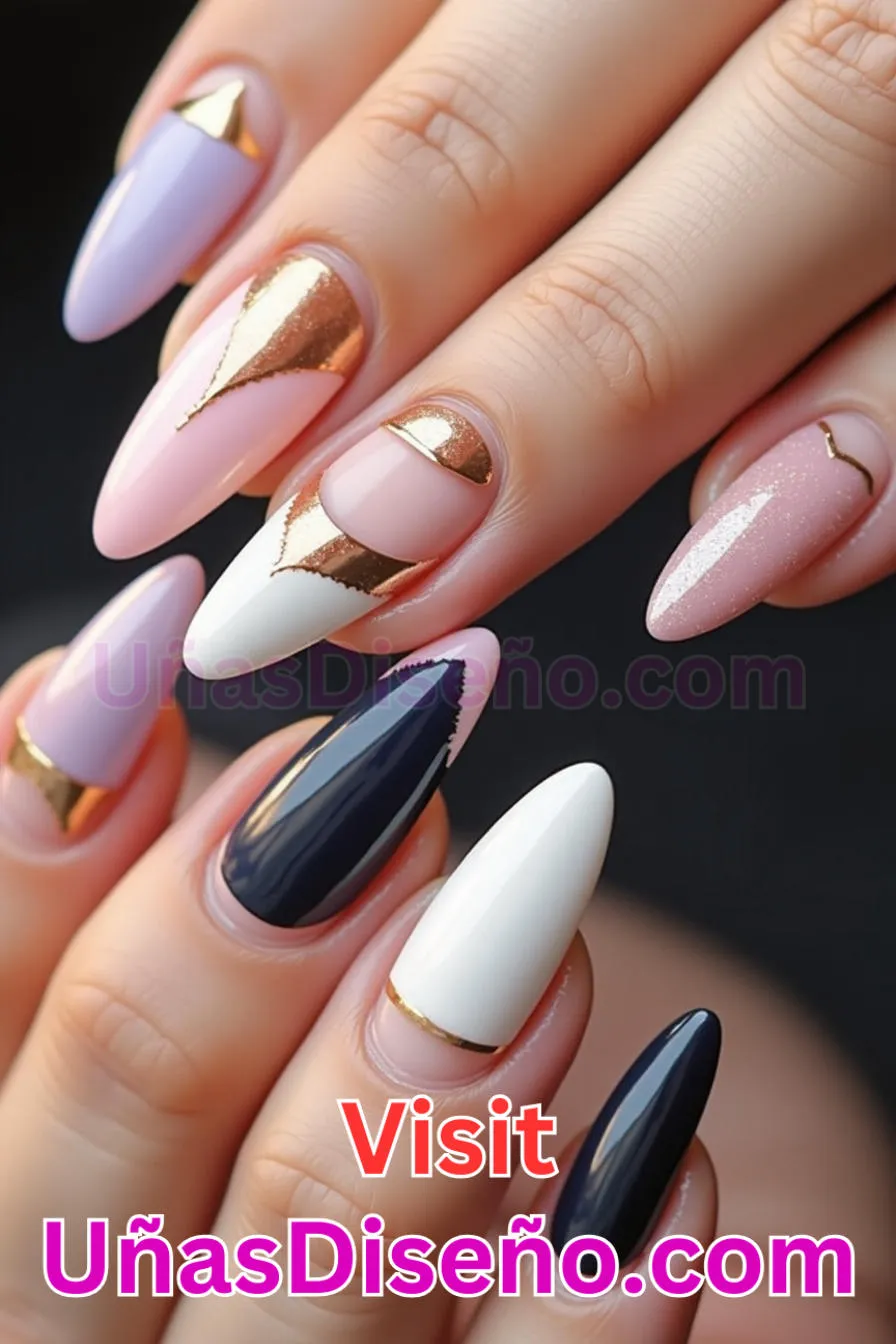 13. French Twist Reinventado - Tendencias 30 Estilos de Uñas Almendra que Marcan la Diferencia (5).jpeg