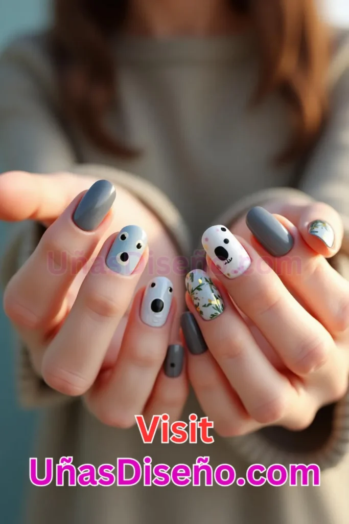 13. Koala Diseños de uñas - 51 Diseños de uñas con estampado animal para combinar a la perfección con tus vestidos (2).jpeg