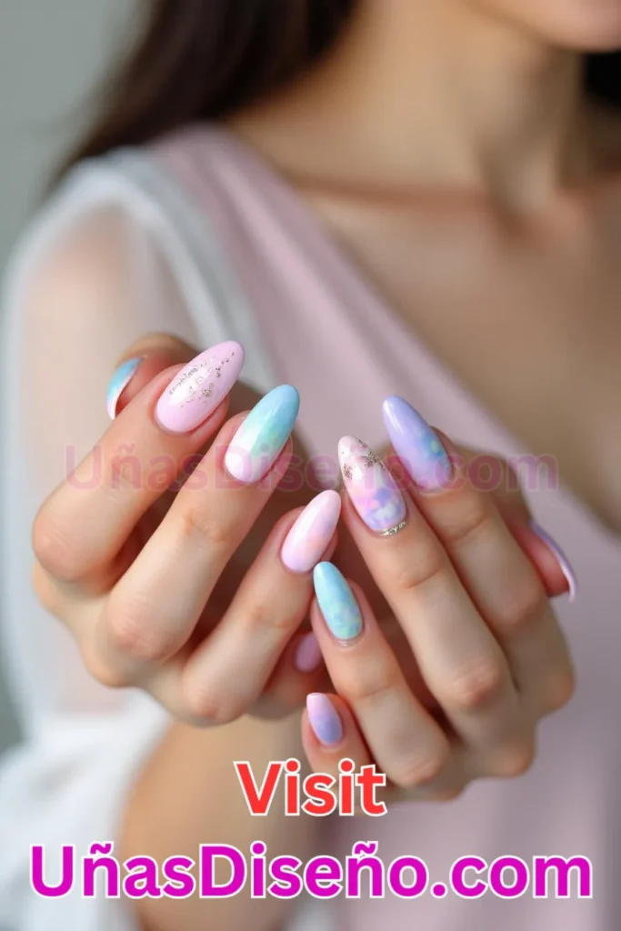 13. Sueño en tonos pastel - 25 propuestas vanguardistas de diseños de uñas semipermanentes para un look único (4).jpeg