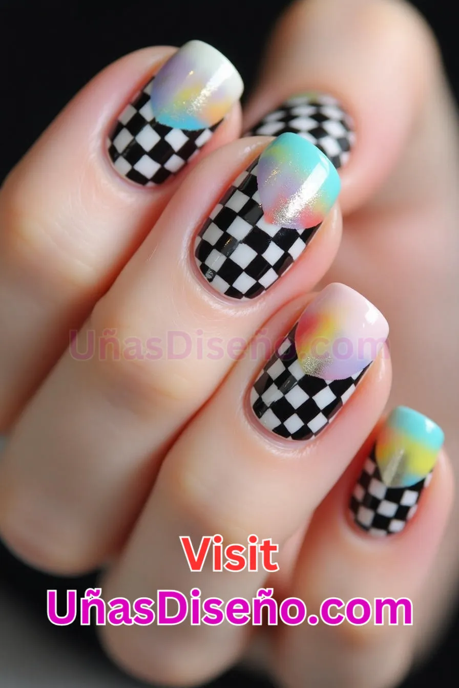 14 Diseños de puntas en damero mejores diseños de uñas acrílicas para una manicura elegante y duradera 5.jpeg