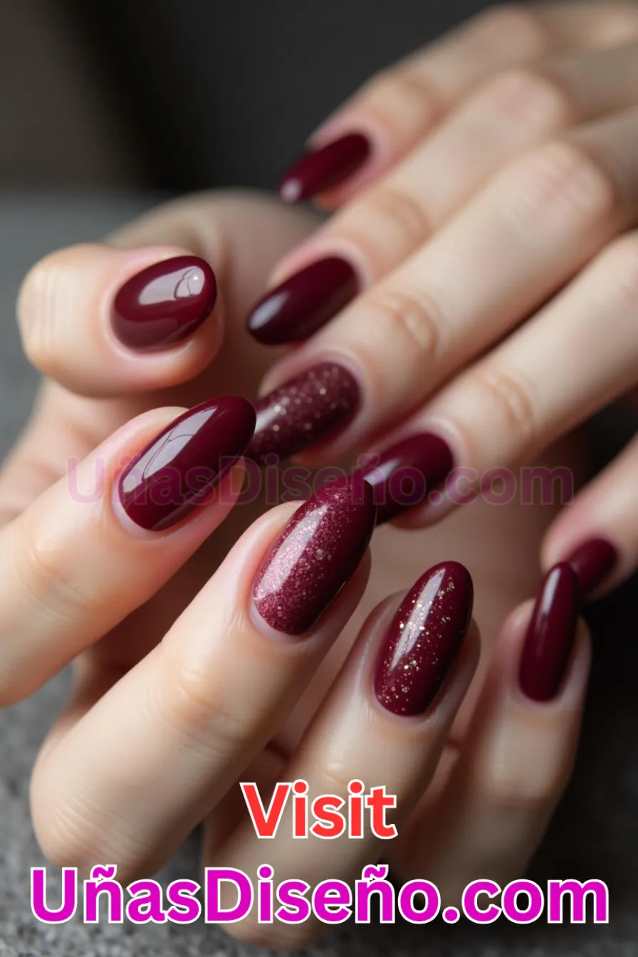 14. Almendra burdeos oscuro - 20 Uñas de Almendra Elegance Diseños exclusivos para un look sofisticado (6).jpeg