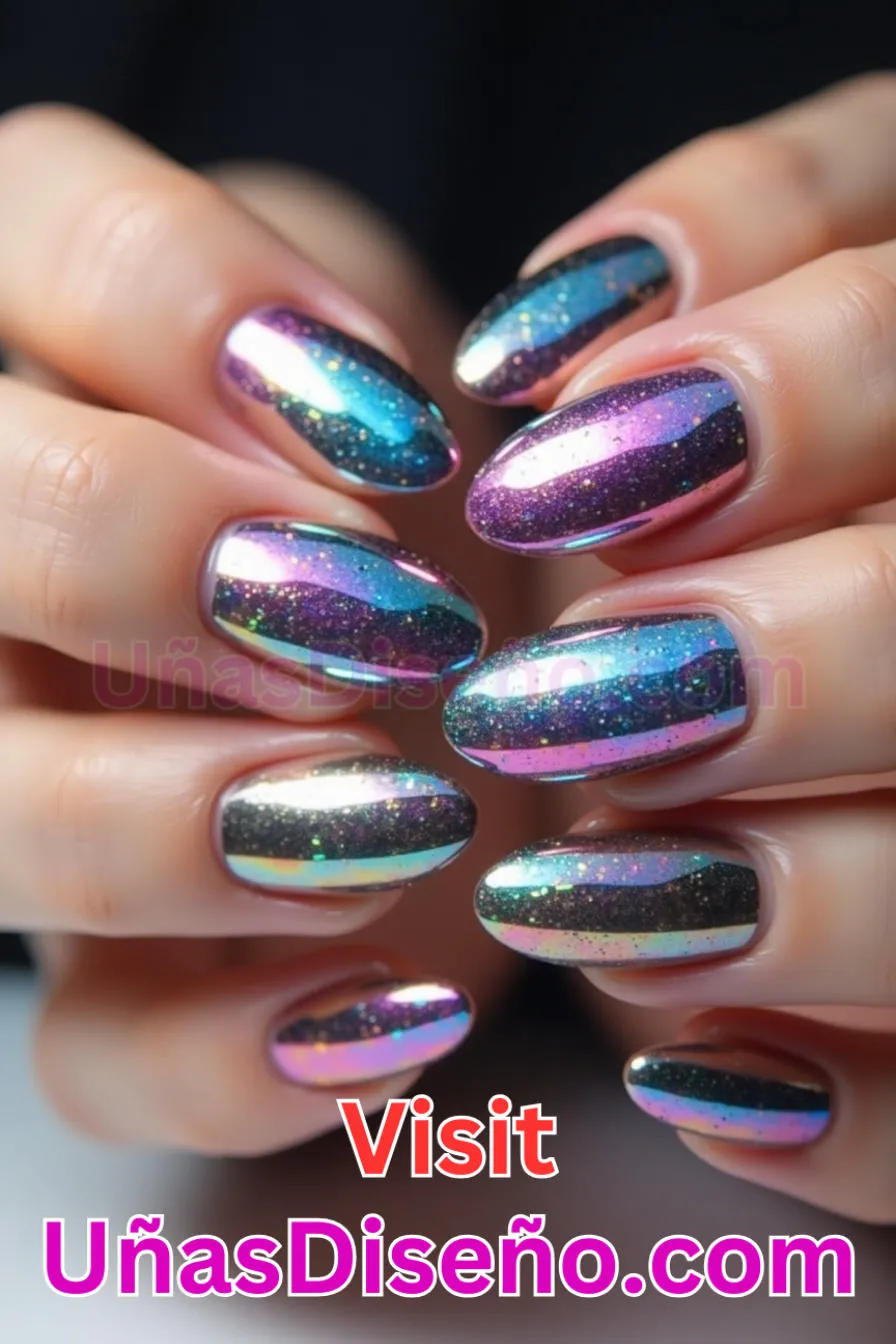 14. Brillo cromado futurista - Cómo Elegir el Diseño Perfecto para Uñas Almendra 21 Ideas Exclusivas para Brillar (5).jpeg
