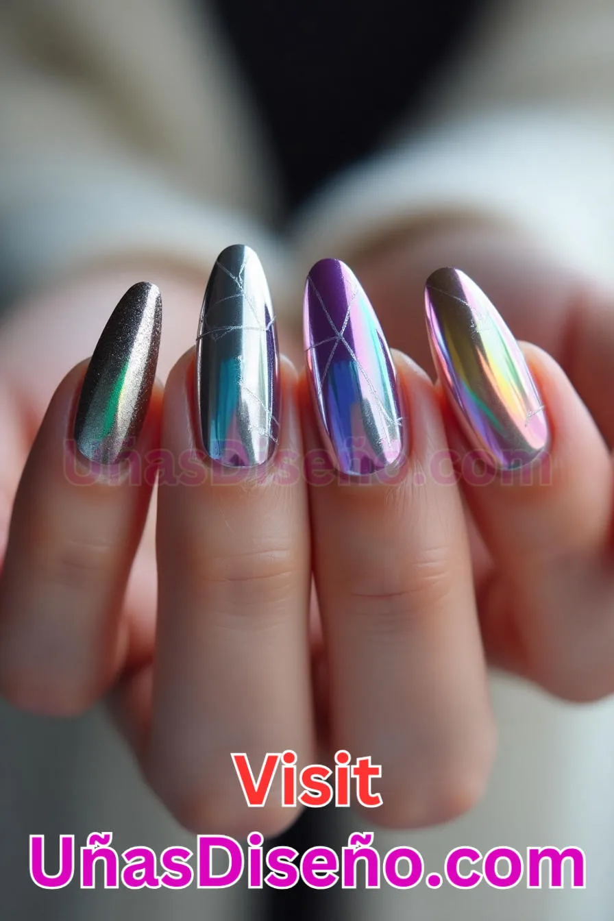 14. Brillo cromado futurista - Cómo Elegir el Diseño Perfecto para Uñas Almendra 21 Ideas Exclusivas para Brillar (7).jpeg