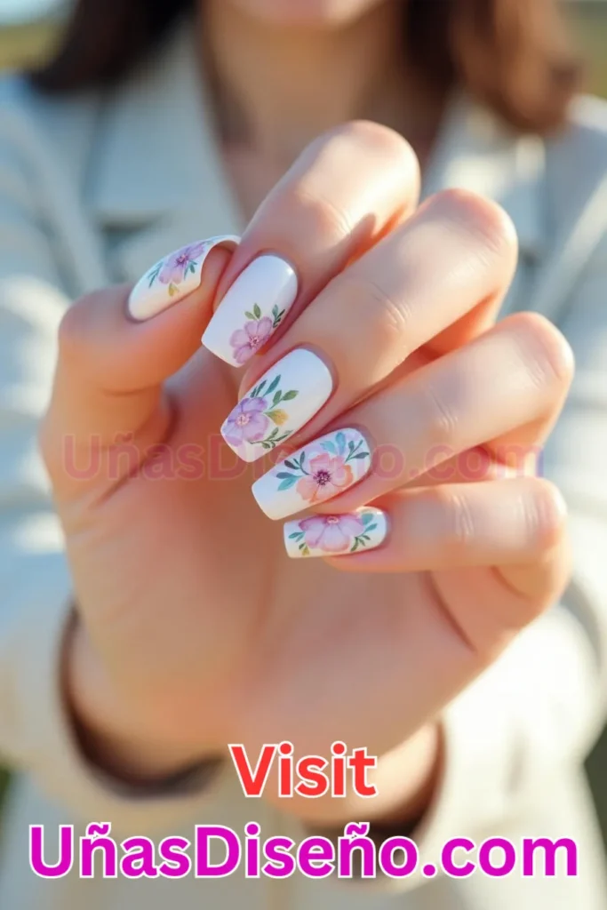 14. Diseños de uñas con estampado floral y suaves flores de acuarela (1).jpeg