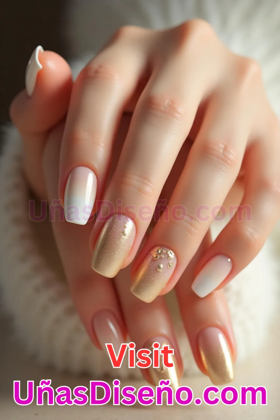 14. Dorado sutil - Los 20 mejores diseños de uñas con purpurina para lucir un look deslumbrante (1).jpeg