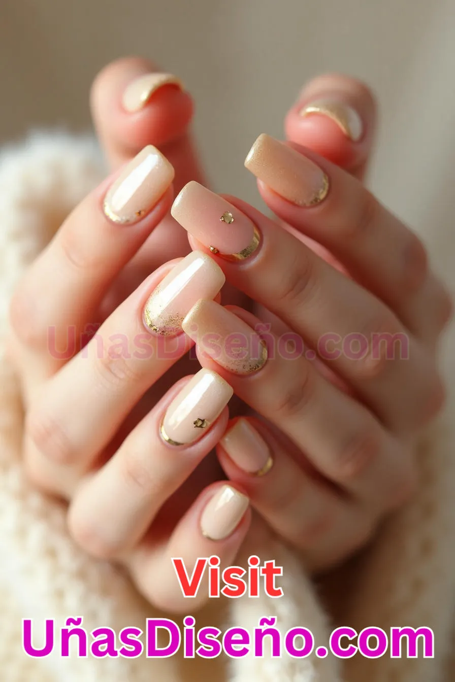 14. Dorado sutil - Los 20 mejores diseños de uñas con purpurina para lucir un look deslumbrante (10).jpeg