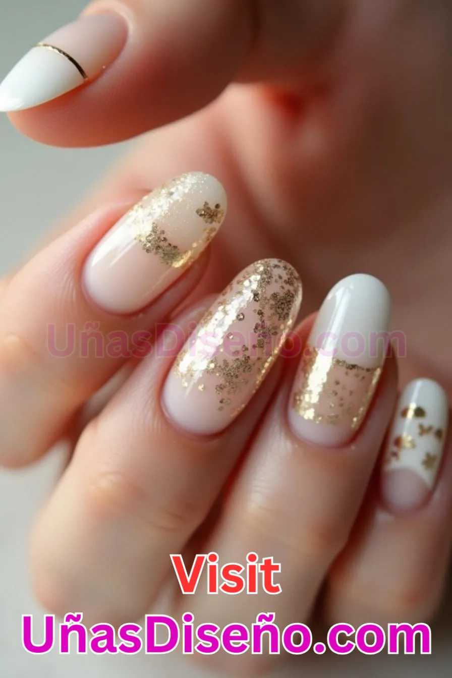 14. Dorado sutil - Los 20 mejores diseños de uñas con purpurina para lucir un look deslumbrante (2).jpeg