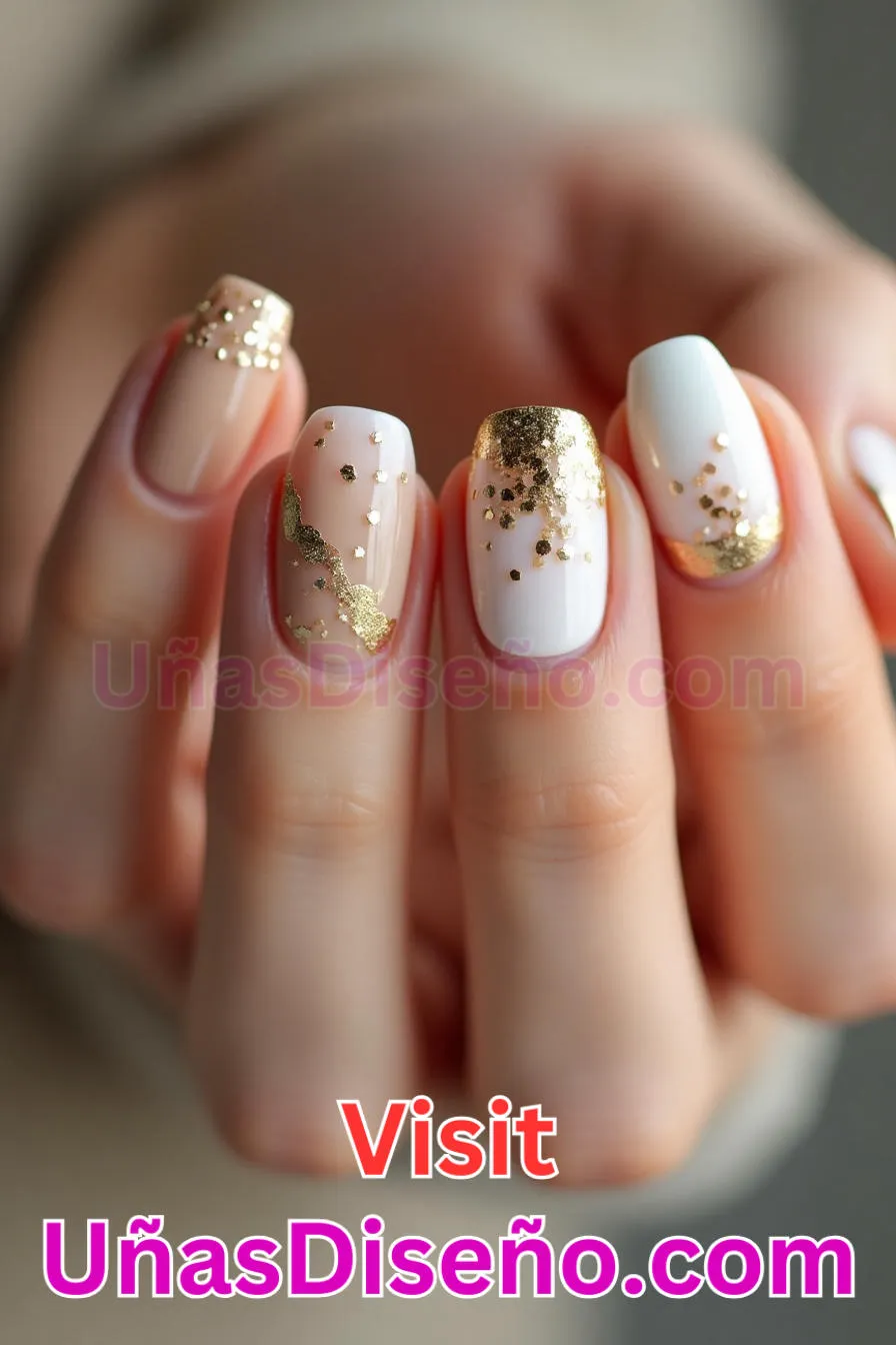 14. Dorado sutil - Los 20 mejores diseños de uñas con purpurina para lucir un look deslumbrante (4).jpeg
