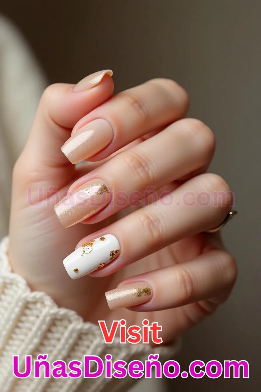14. Dorado sutil - Los 20 mejores diseños de uñas con purpurina para lucir un look deslumbrante (6).jpeg