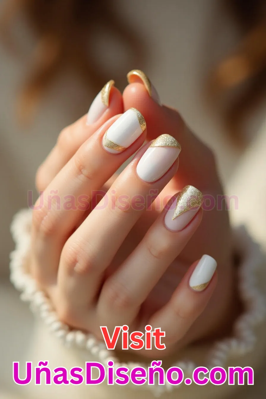 14. Dorado sutil - Los 20 mejores diseños de uñas con purpurina para lucir un look deslumbrante (7).jpeg