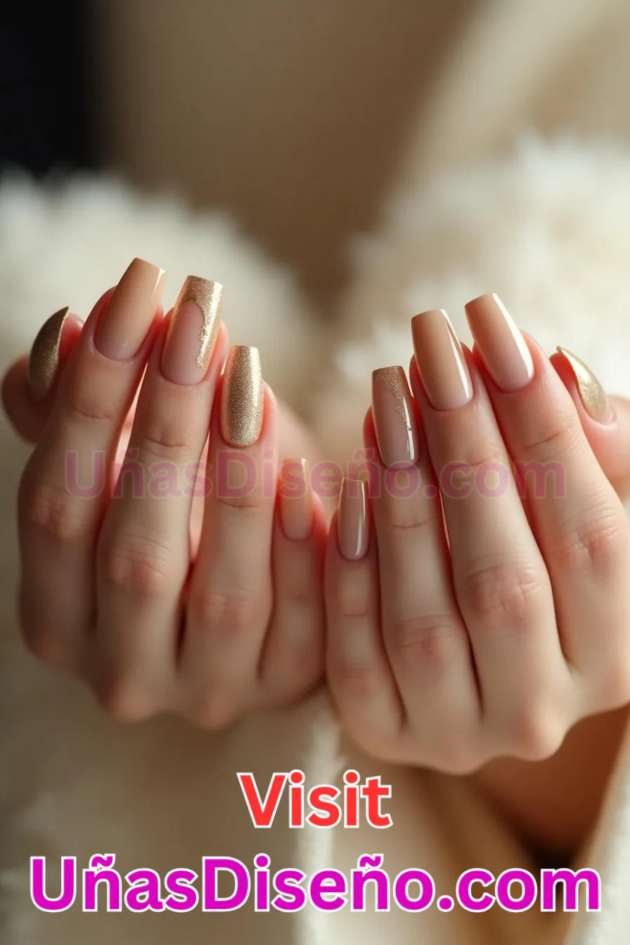 14. Dorado sutil - Los 20 mejores diseños de uñas con purpurina para lucir un look deslumbrante (8).jpeg