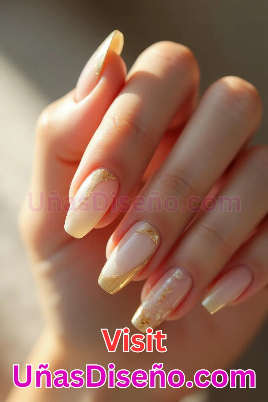 14. Dorado sutil - Los 20 mejores diseños de uñas con purpurina para lucir un look deslumbrante (9).jpeg