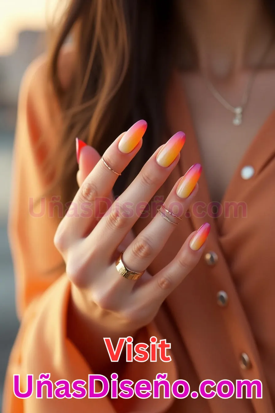 14. Manicura Francesa Inversa con Capas de Atardecer (3)