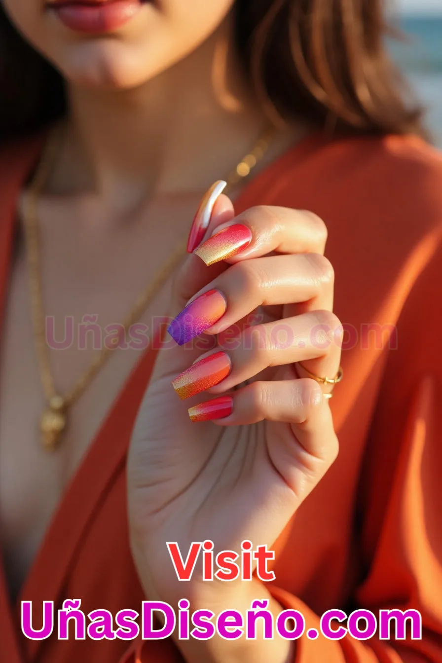 14. Manicura Francesa Inversa con Capas de Atardecer (7)