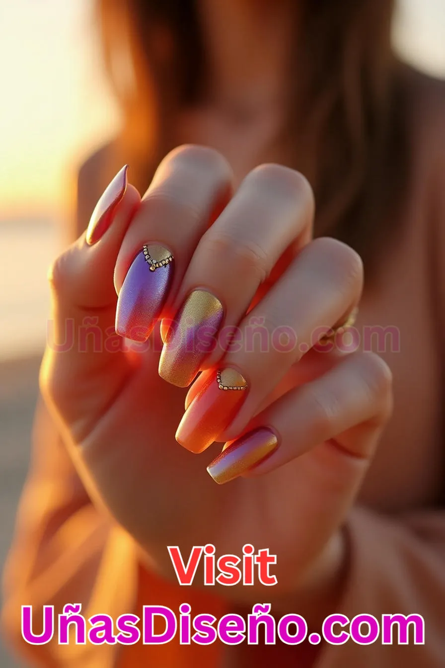 14. Manicura Francesa Inversa con Capas de Atardecer (8)