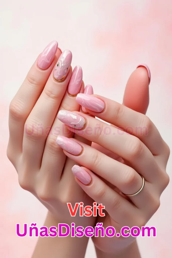 14. Uñas de gel inspiradas en el cuarzo rosa - Dale Glamour a tus Uñas La Guía Definitiva para 25 Esmaltes de Gel con Gelly y Gelish (6).jpeg