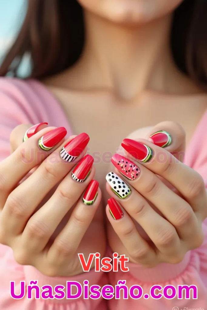14. Watermelon Slice Edge Diseños de Uñas para Verano con Diversión Frutal (2).jpeg