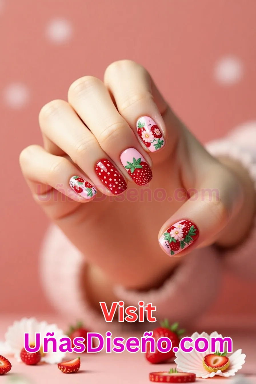 15 Uñas Strawberry Fields Forever Los 25 Mejores Diseños de Uñas Para Principiantes 2.jpeg