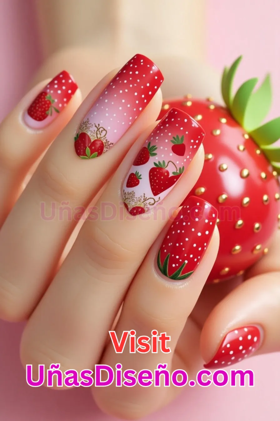 15 Uñas Strawberry Fields Forever Los 25 Mejores Diseños de Uñas Para Principiantes 3.jpeg
