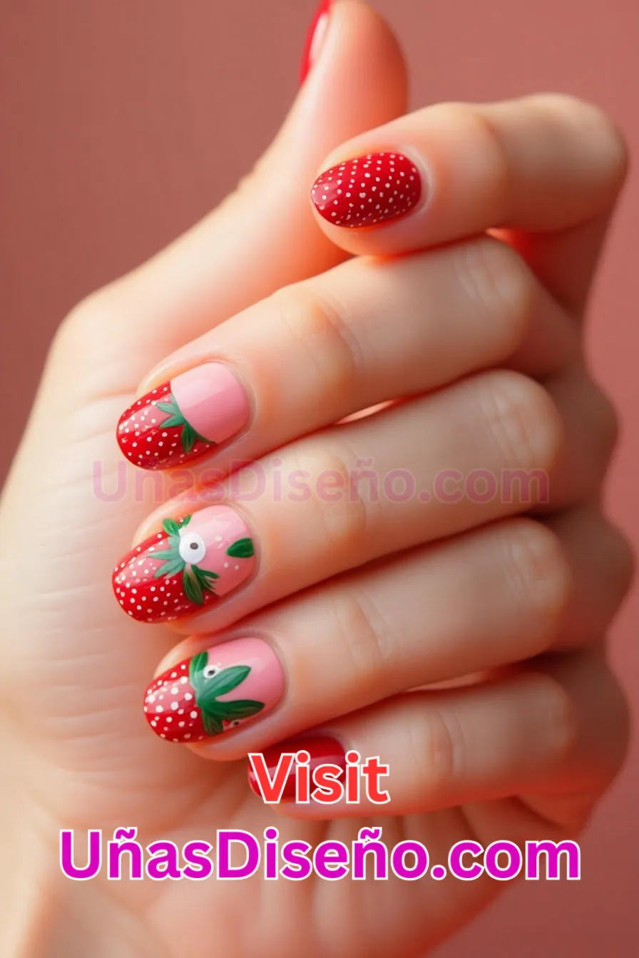 15 Uñas Strawberry Fields Forever Los 25 Mejores Diseños de Uñas Para Principiantes 4.jpeg