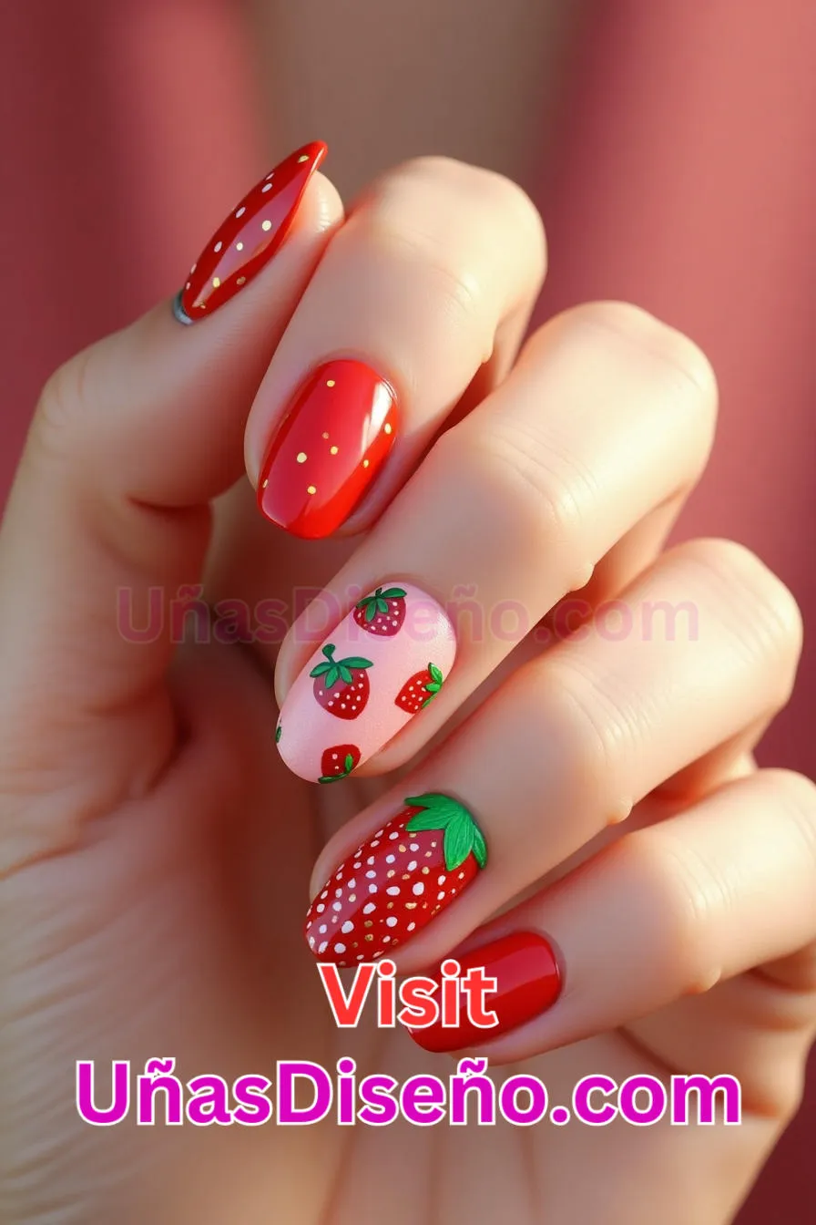15 Uñas Strawberry Fields Forever Los 25 Mejores Diseños de Uñas Para Principiantes 6.jpeg