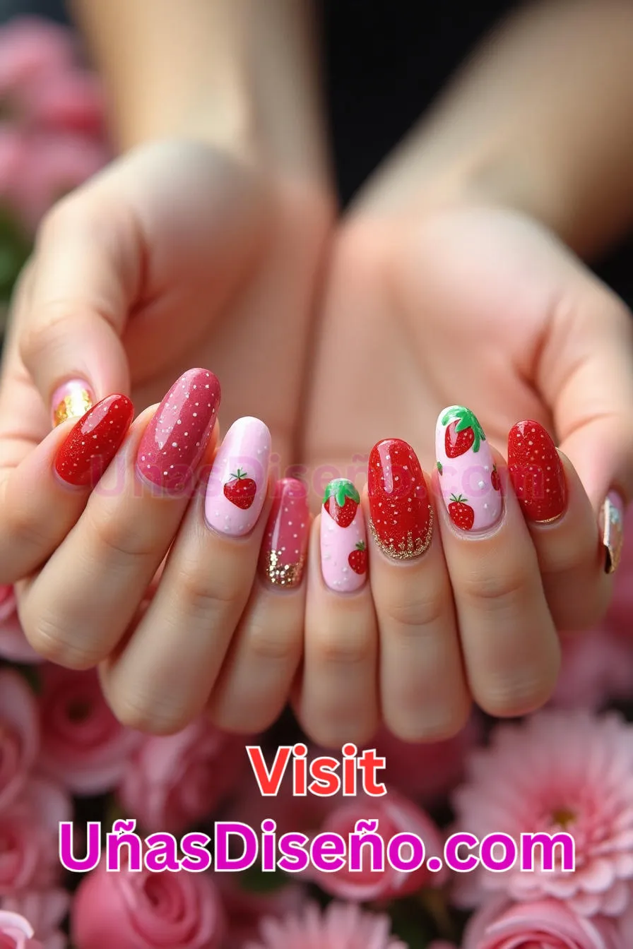 15 Uñas Strawberry Fields Forever Los 25 Mejores Diseños de Uñas Para Principiantes 8.jpeg