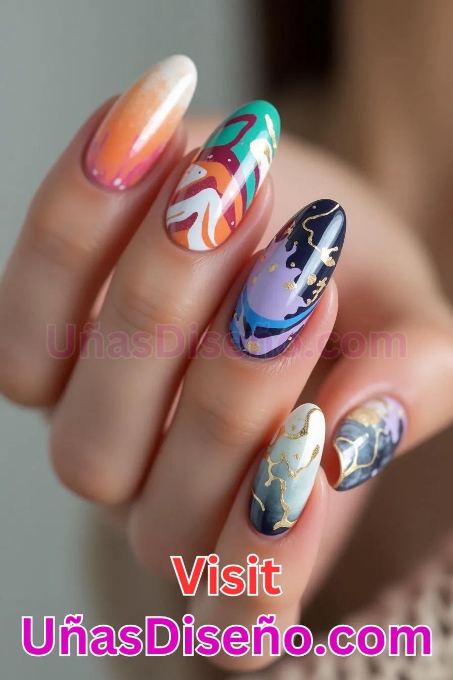 15. Arte abstracto Almendra - 20 Uñas de Almendra Elegance Diseños exclusivos para un look sofisticado (1).jpeg